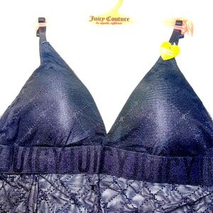 New With Tags Juicy Couture Sexy Mesh Black Label Logo Bodysuit Thong